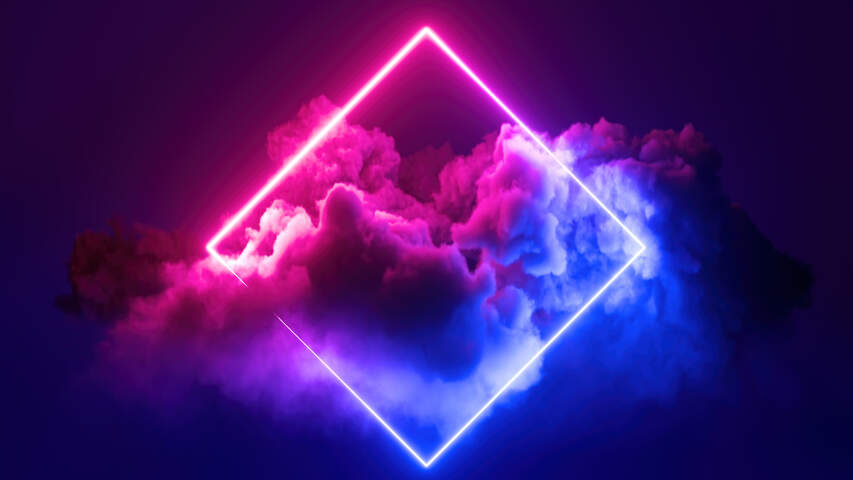 Sample: Pink Blue Neon Light Square